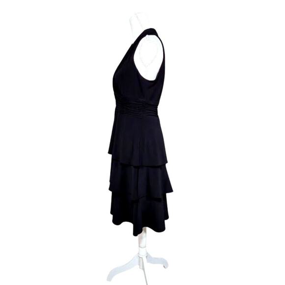 Evan Picone Halter Dress Women Size 6 Black Event Feminine Dramatic Cocktail - Picture 4 of 9